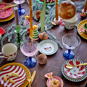 Набор кружек керамических Bloomingville "Yule", 2 шт, микс с красным, 380 мл