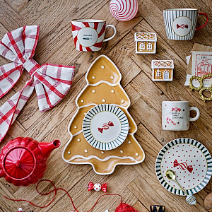 Набор кружек керамических Bloomingville "Yule", 2 шт, микс с красным, 380 мл