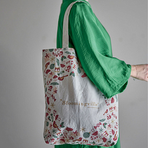 Сумка-тоут праздничная Bloomingville "Yule", кремовая