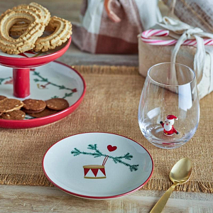 Набор тарелок праздничных Bloomingville "Yule", 2 шт, кремовый