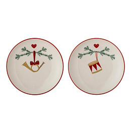 Набор тарелок праздничных Bloomingville "Yule", 2 шт, кремовый