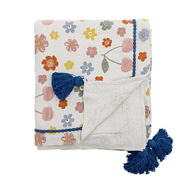 Плед Bloomingville MINI "Cherry", вишни на кремовом, 160 х 130 см