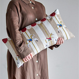 Подушка декоративная Bloomingville "Merry-go-round", кремовая, 60 х 30 см