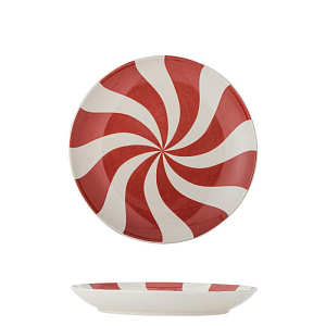 Тарелка праздничная керамическая Bloomingville MINI "YULE", молочная с красным