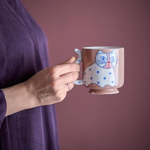 Набор кружек керамических Bloomingville "Missy", 4 шт, кремовый, 325 мл