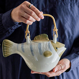 Чайник керамический Bloomingville "Wrenna", кремовый, 800 мл