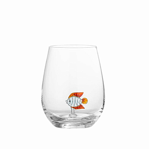 Стакан стеклянный Bloomingville "Misa", с красным, 560 мл