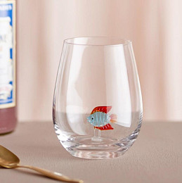 Стакан стеклянный Bloomingville "Misa", с красным, 560 мл