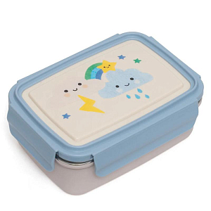 Ланч-бокс для бенто с разделителями Petit Monkey "Sparkling Sky", голубой