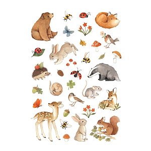 Набор временных татуировок Petit Monkey "A day in the woods", мульти микс