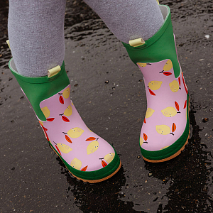 Сапоги резиновые Hello Hossy "Lemony", лимонный дождь