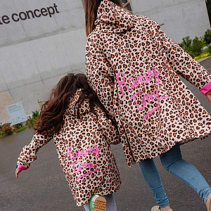 Дождевик-пончо Hello Hossy "Leopard", леопард с розовым