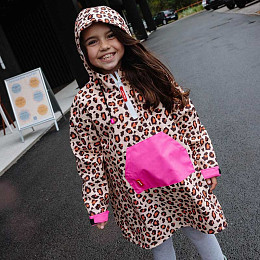 Дождевик-пончо Hello Hossy "Leopard", леопард с розовым