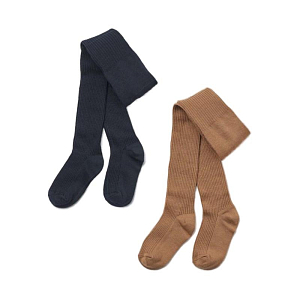 Детские колготки с добавлением шерсти Wheat "Robin", 2 шт, золотая карамель с синим