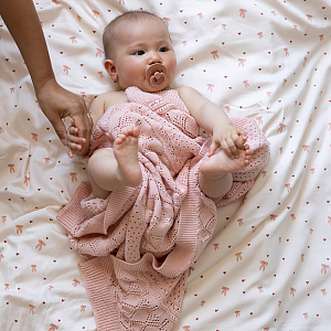 Плед вязаный пуантель для новорожденных Cam Cam Copenhagen "Sorbet", сорбет, 100 х 80 см