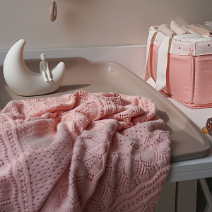 Плед вязаный пуантель для новорожденных Cam Cam Copenhagen "Sorbet", сорбет, 100 х 80 см