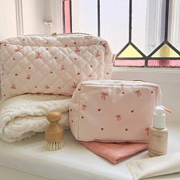 Несессер стеганый Cam Cam Copenhagen "Bows", молочный, 27 х 16 см