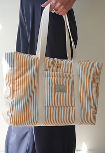 Сумка-трансформер для мамы Cam Cam Copenhagen "Oatfield", овсяные полоски