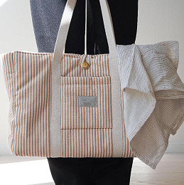 Сумка-трансформер для мамы Cam Cam Copenhagen "Oatfield", овсяные полоски