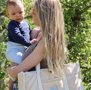 Сумка-трансформер для мамы Cam Cam Copenhagen "Oatfield", овсяные полоски