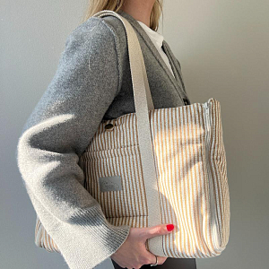 Сумка-трансформер для мамы Cam Cam Copenhagen "Oatfield", овсяные полоски