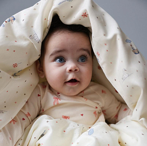 Постельное белье Cam Cam Copenhagen "Baby Carousel", 2 предмета, кремовый, 70 х 100 см