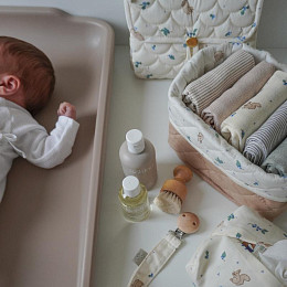 Набор стеганых корзин для хранения Cam Cam Copenhagen "Blueberries", 2 шт, молоко с карамелью