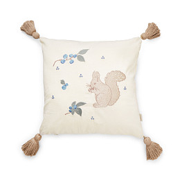 Подушка с вышивкой Cam Cam Copenhagen "Blueberries", кремовая, 35 х 35 см