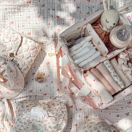 Набор муслиновых пеленок Cam Cam Copenhagen "Bows", 3 шт, микс с розовым, 70 x 70 см