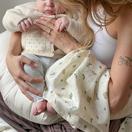 Набор муслиновых пеленок Cam Cam Copenhagen "Blueberries", 2 шт, микс с голубым, 70 x 70 см