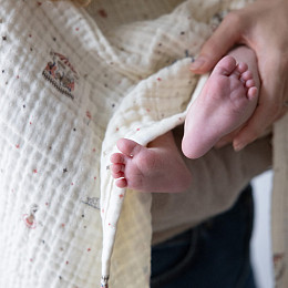 Одеяло для новорожденных муслиновое Cam Cam Copenhagen "Carousel", кремовое, 100 x 100 см