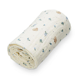 Одеяло для новорожденных муслиновое Cam Cam Copenhagen "Blueberries", молочное, 100 x 100 см