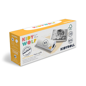 Бумага для моментальной печати KIDYWOLF "KIDYROLL", 5 шт, клейкая