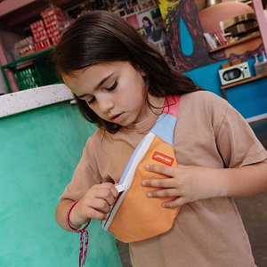 Сумка поясная Hello Hossy "Mini Indiana", мульти микс с оранжевым