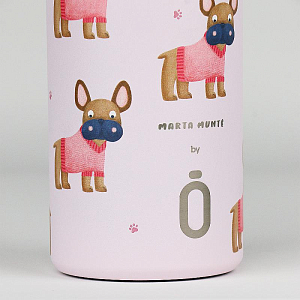 Бутылка-термос для напитков runbott "Mii 60 Marta Munté Bulldog", стильный пес, 600 мл