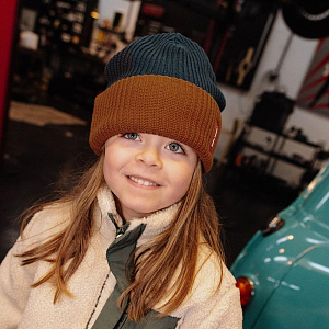 Шапка-бини вязаная Hello Hossy "Flow Polo", синяя