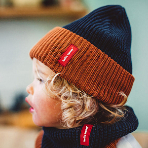 Шапка-бини вязаная Hello Hossy "Flow Polo", синяя