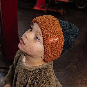 Шапка-бини вязаная Hello Hossy "Flow Polo", синяя