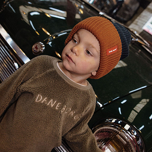 Шапка-бини вязаная Hello Hossy "Flow Polo", синяя