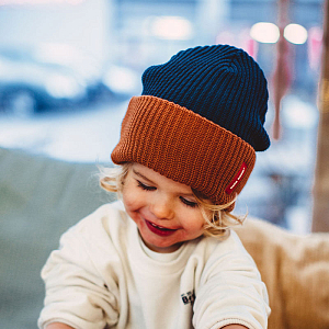 Шапка-бини вязаная Hello Hossy "Flow Polo", синяя