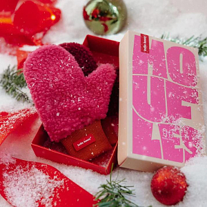 Варежки меховые Hello Hossy "Heaty Tara", вишневая глазурь