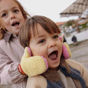 Варежки меховые Hello Hossy "Heaty Kira", розовый лимонад