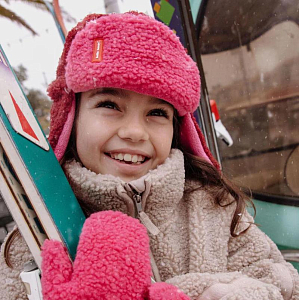 Шапка-ушанка меховая Hello Hossy "Cozy Tara", вишневая глазурь