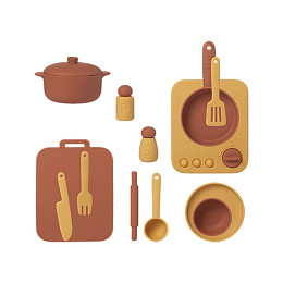 Набор игрушечной посуды LUKNO, коричневый