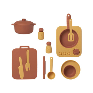 Набор игрушечной посуды LUKNO, коричневый