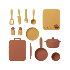 Набор игрушечной посуды LUKNO, коричневый