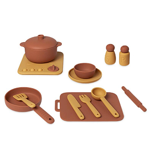 Набор игрушечной посуды LUKNO, коричневый