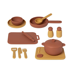 Набор игрушечной посуды LUKNO, коричневый