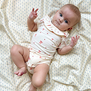 Боди с коротким рукавом Cam Cam Copenhagen "Olivia Bows", молочное