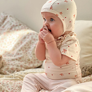 Боди с коротким рукавом Cam Cam Copenhagen "Olivia Bows", молочное